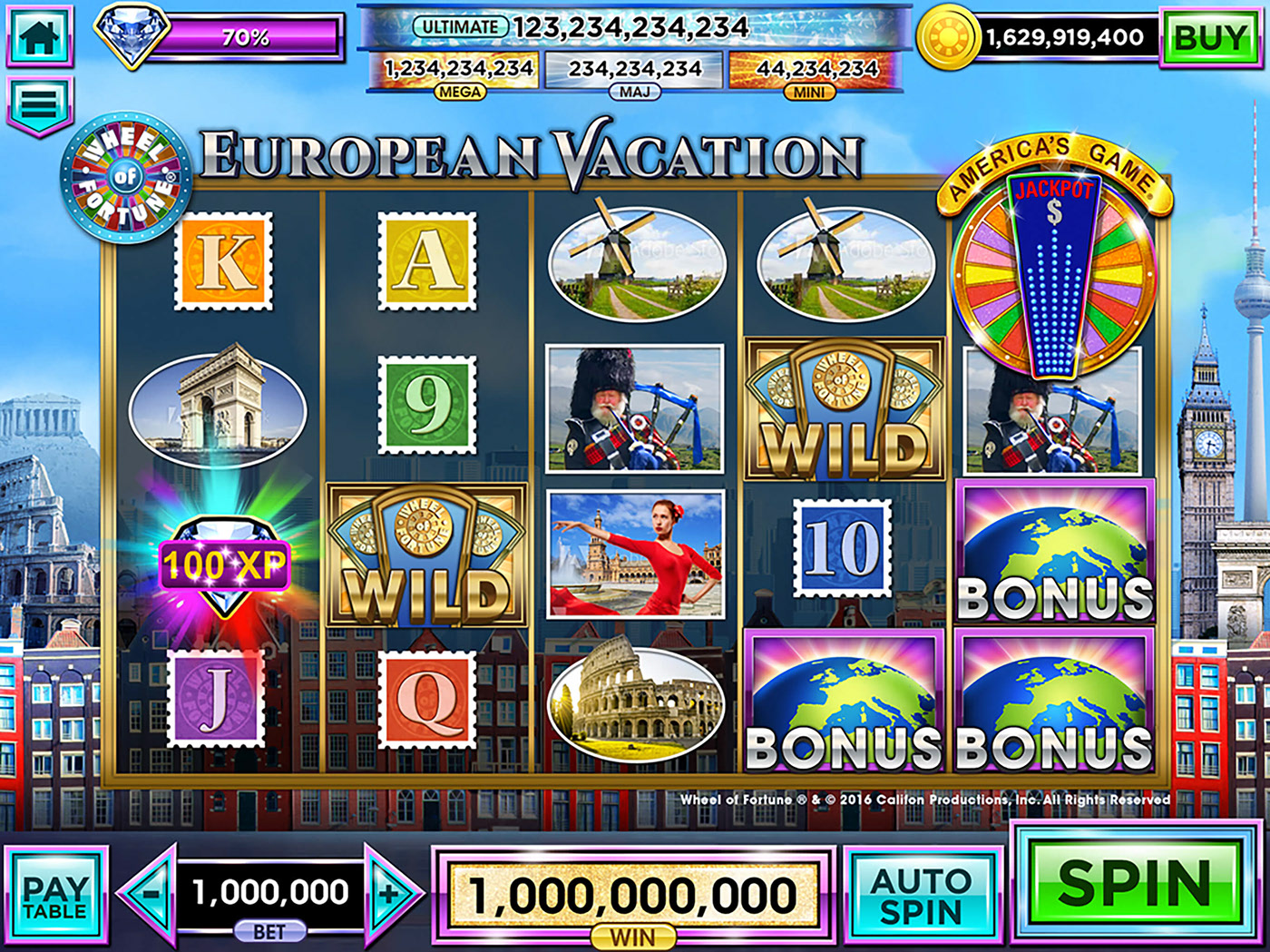 image of european vacation virtual slot machine